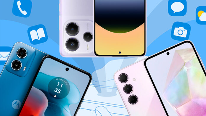 Comparativo dos Smartphones Redmi Note 14 5G, Galaxy A35 5G e Moto G34 5G