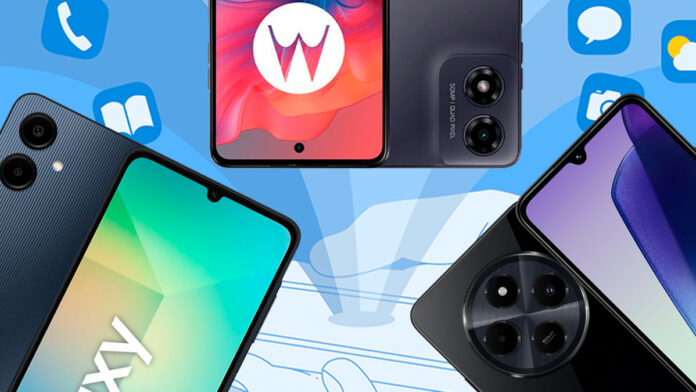 Comparativos dos Celulares Samsung Galaxy A06, Motorola Moto G04s, e Xiaomi Redmi 14C