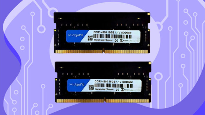 Memória RAM Midgard 32GB (2X16GB) DDR5 SODIMM CL40 para notebook