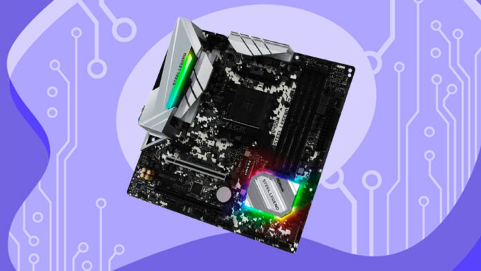 Placa-Mae-ASRock-B450M-Steel-Legend Placa-Mãe ASRock B450M Steel Legend