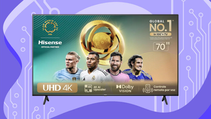 Smart TV Hisense UHD 4K DLED 70 Polegadas 70A6K